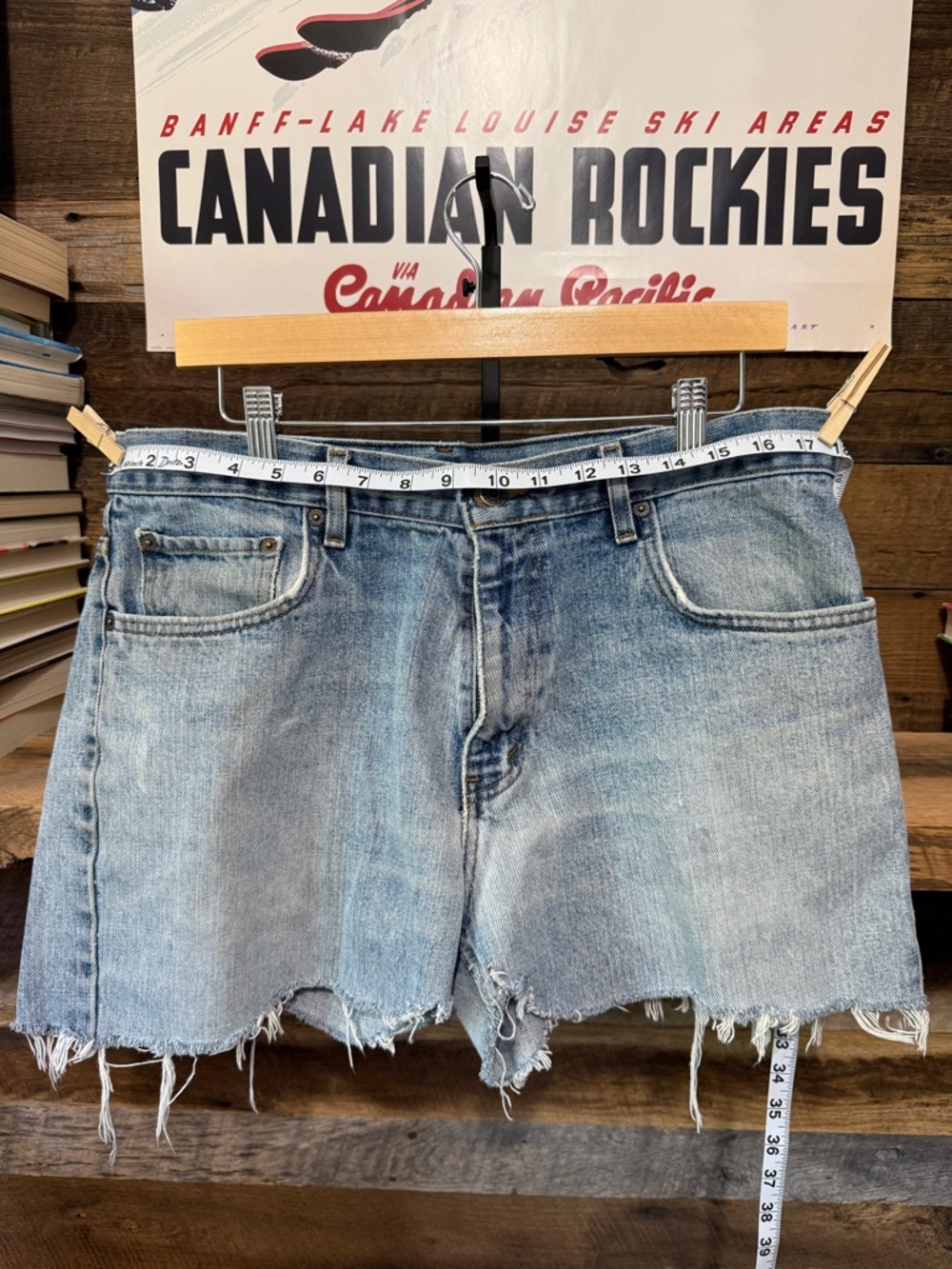 Eddie Bauer Light Blue Distressed Denim Cutoff Shorts